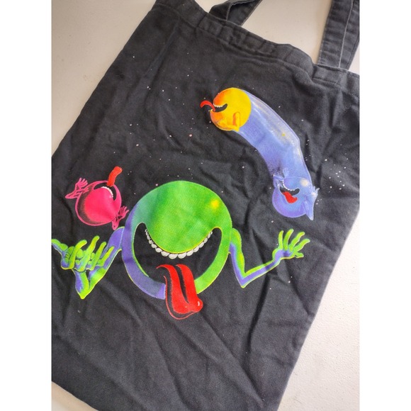 Out of Print Hitchhikers Guide to the Galaxy Tote Bag Black Canvas Dont Panic - Picture 4 of 7